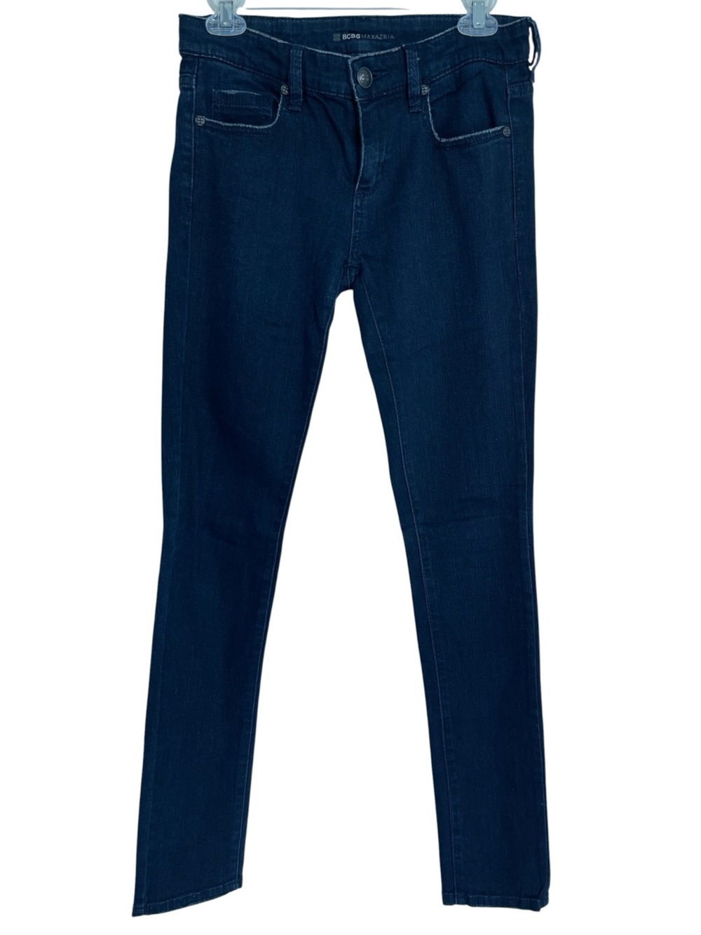 Bcbg Maxazria Dark Blue Stretch Mid-Rise Skinny Jeans Size 27